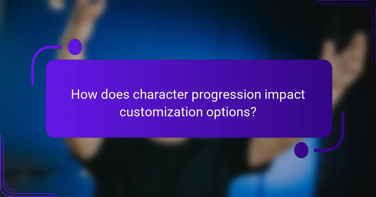 How does character progression impact customization options?