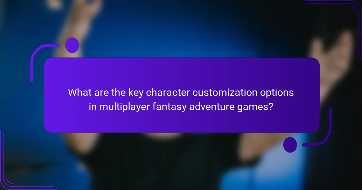 What are the key character customization options in multiplayer fantasy adventure games?