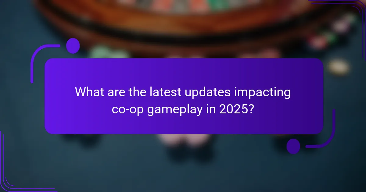What are the latest updates impacting co-op gameplay in 2025?
