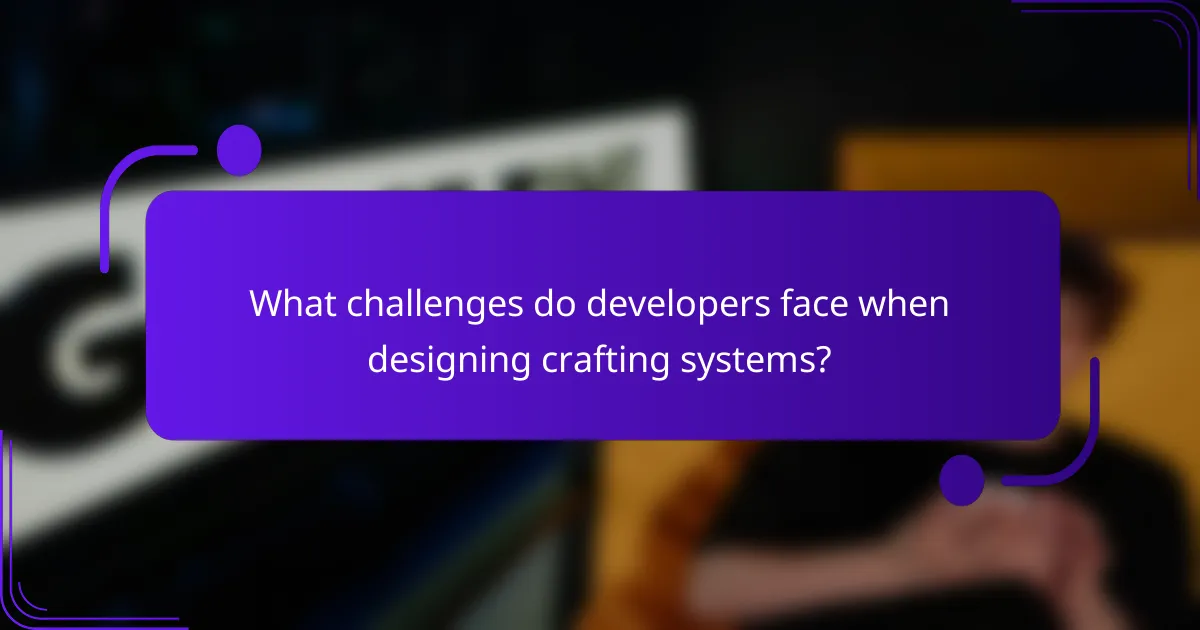 What challenges do developers face when designing crafting systems?